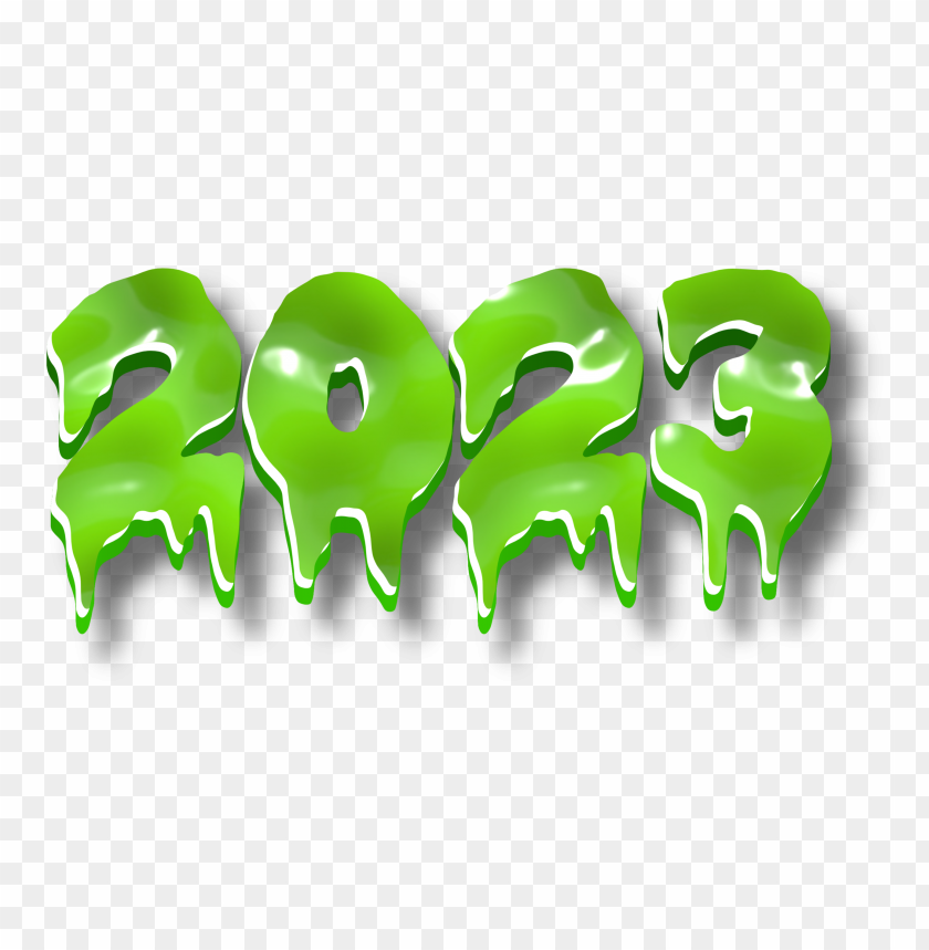 2023 slime text style green color png - Image ID 484447