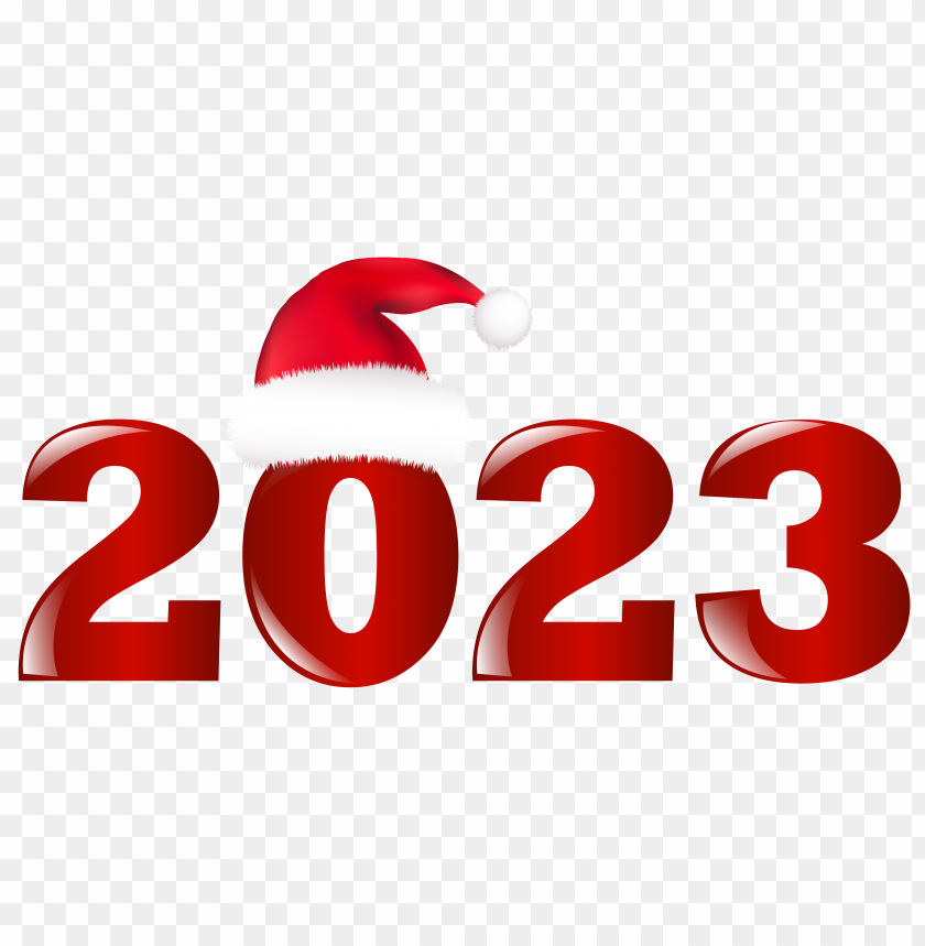 2023 With Christmas Hat  PNG Image With Transparent Background