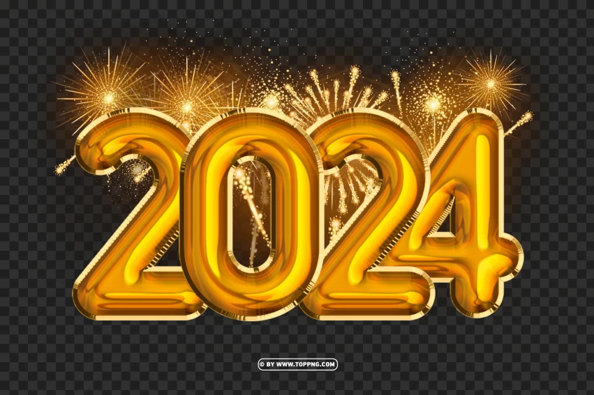 2024 balloon design with gold firework transparent png , 2024 happy new year png,2024 happy new year,2024 happy new year transparent png,happy new year 2024,happy new year 2024 transparent png,happy new year 2024 png