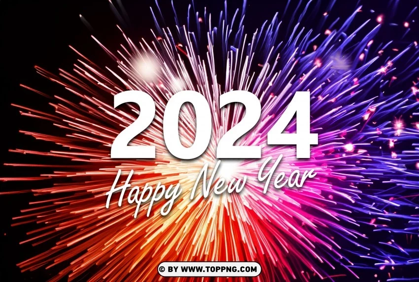 Happy New Year 2024 and Various Colors of Fireworks. Stock Image - Image of  happy, fireworks: 299099145