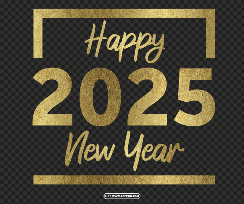 2025 Gold Happy New Year Design Png TOPpng