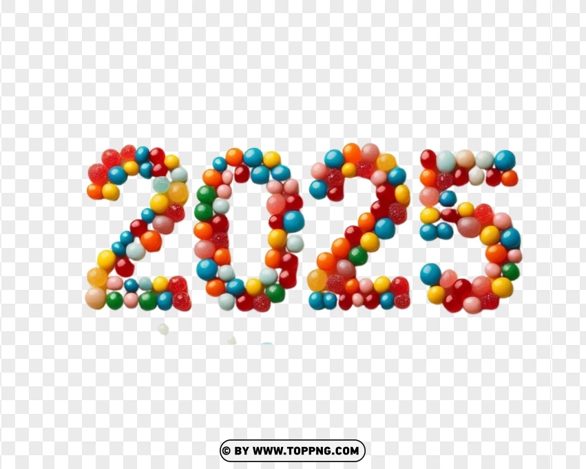 2025 ,New Year,Candy,Sweet,Stick,3d, Number