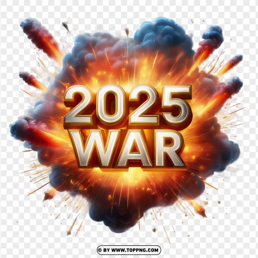 2025 War Explosion Scene Image PNG Transparent Background