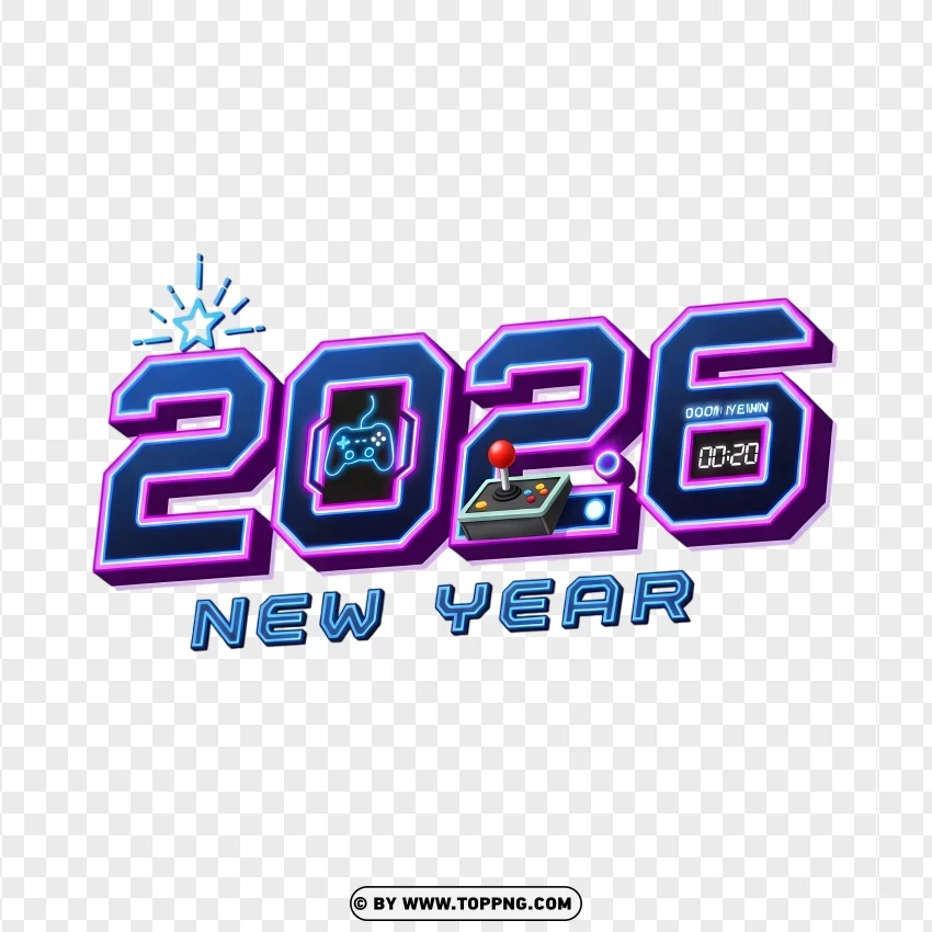 2026 New Year Text Inspired By Popular Game Genres PNG Transparent Background