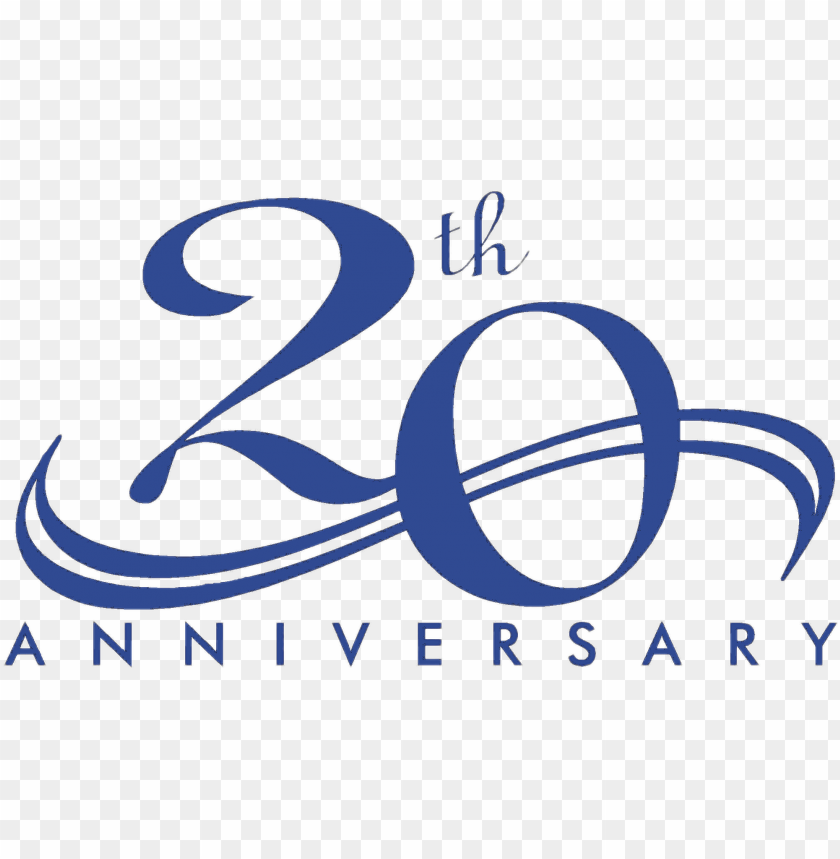 20th anniversary blue elegant PNG image with transparent background@toppng.com