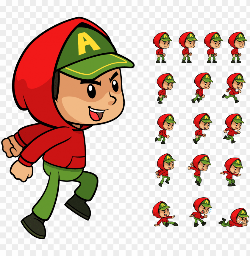 2d character sprite PNG transparent with Clear Background ID 165688