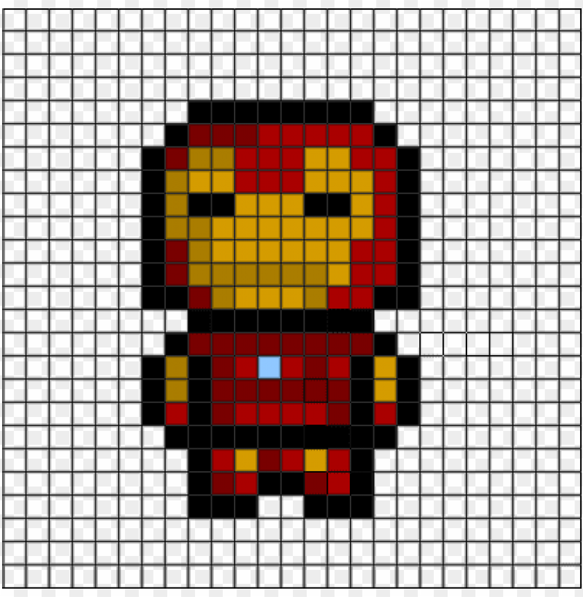 2d Iron Man Helpful Grid Pixel Art Easy Iron Ma Png Image With