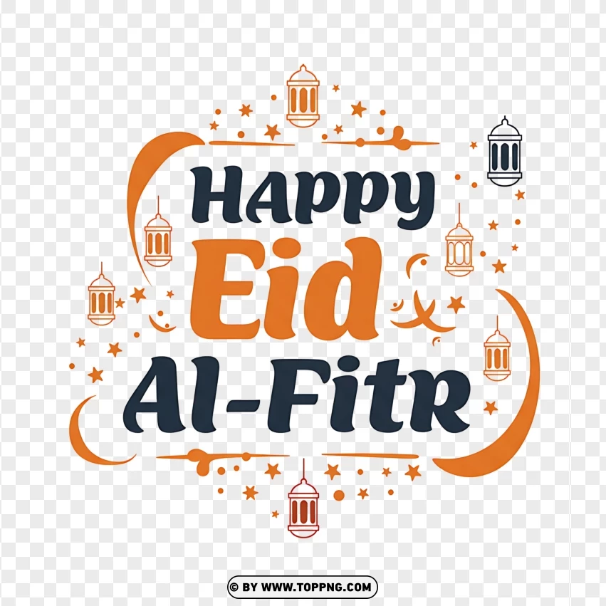 Hd Happy Eid Al-fitr Calligraphy PNG Transparent Background