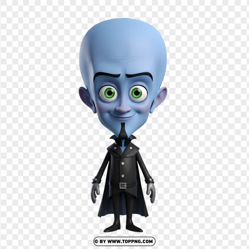 Adorable 3d Cartoon Kawaii Megamind PNG Transparent Background