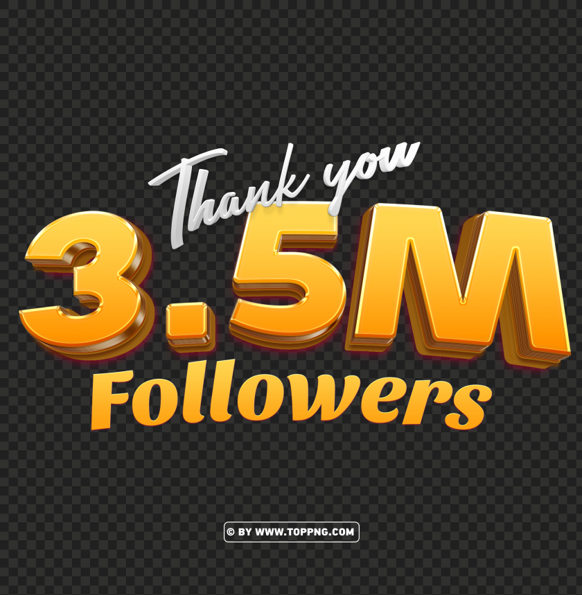 35 Million Followers Gold Thank You Hd Png Image