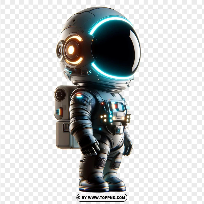 3d American Astronaut Chibi Character PNG Transparent Background