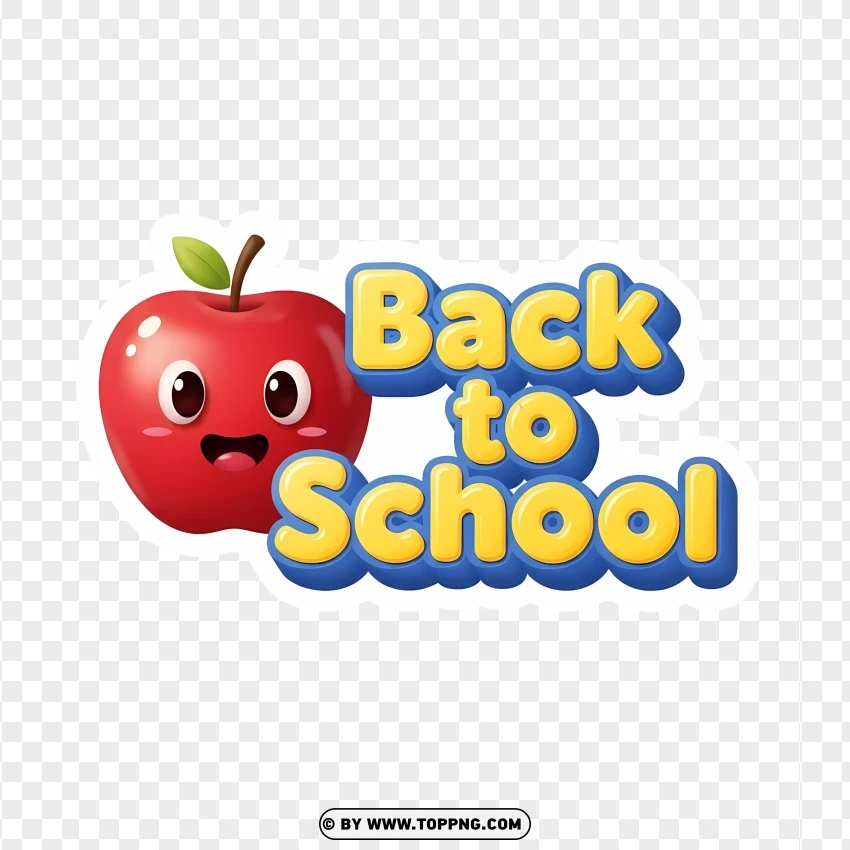 3d Back To School Sticker PNG Transparent Background