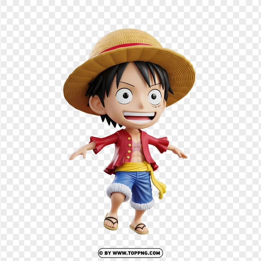 3d Chibi Monkey D. Luffy PNG Transparent Background