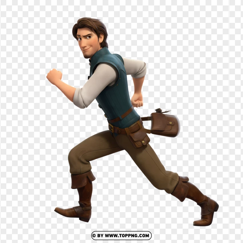 3d Flynn Rider Character Running PNG Transparent Background