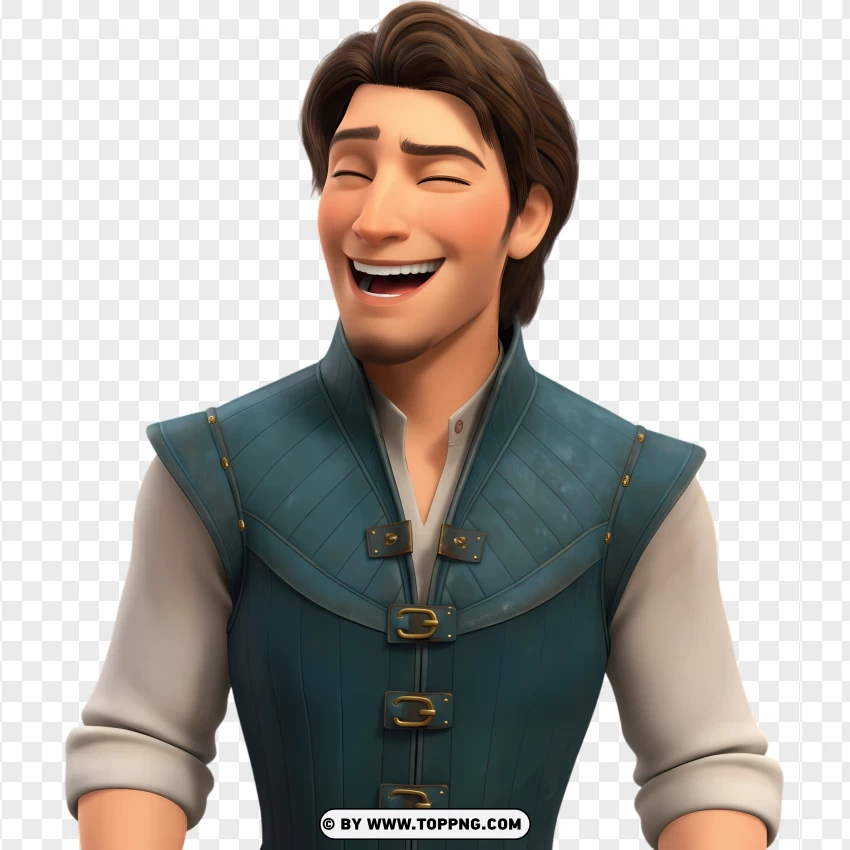 3d Flynn Rider Smile Face Character PNG Transparent Background