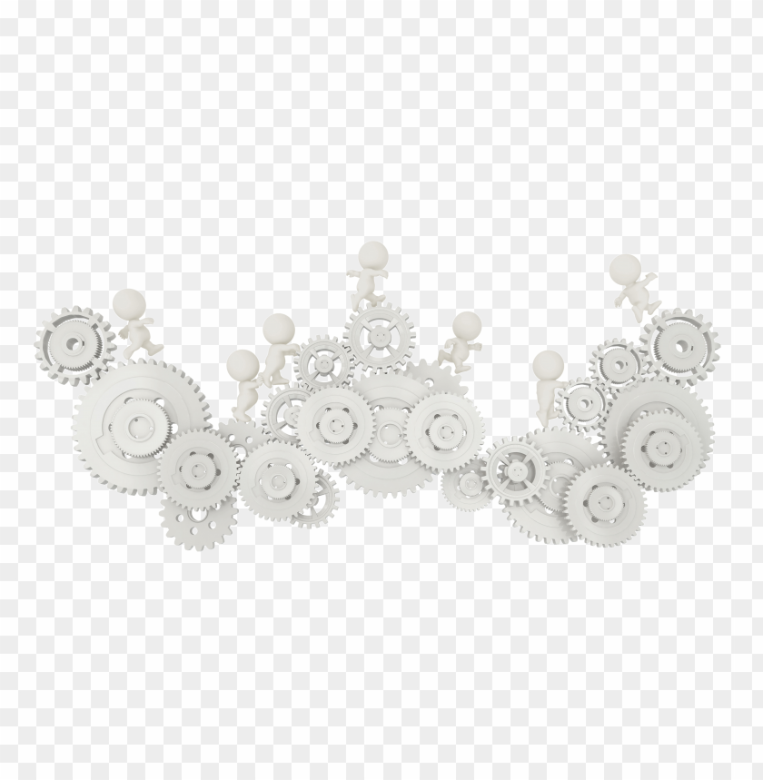 3d Gears With Workers Characters PNG Transparent With Clear Background ID 474405