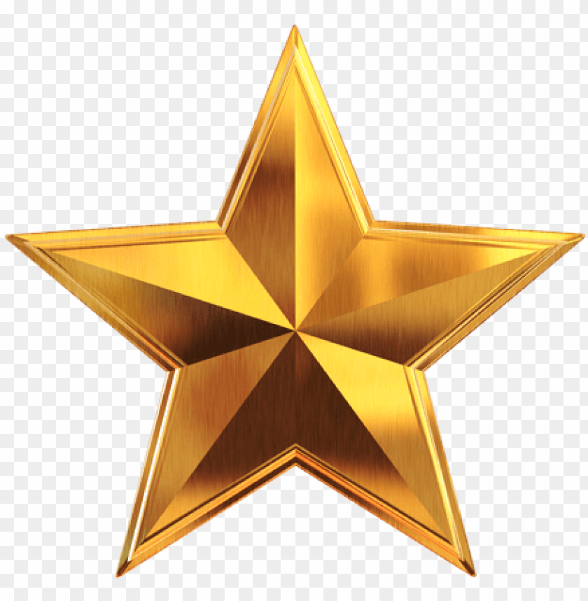 3d Gold Star File - Gold Metal Star PNG Transparent Background