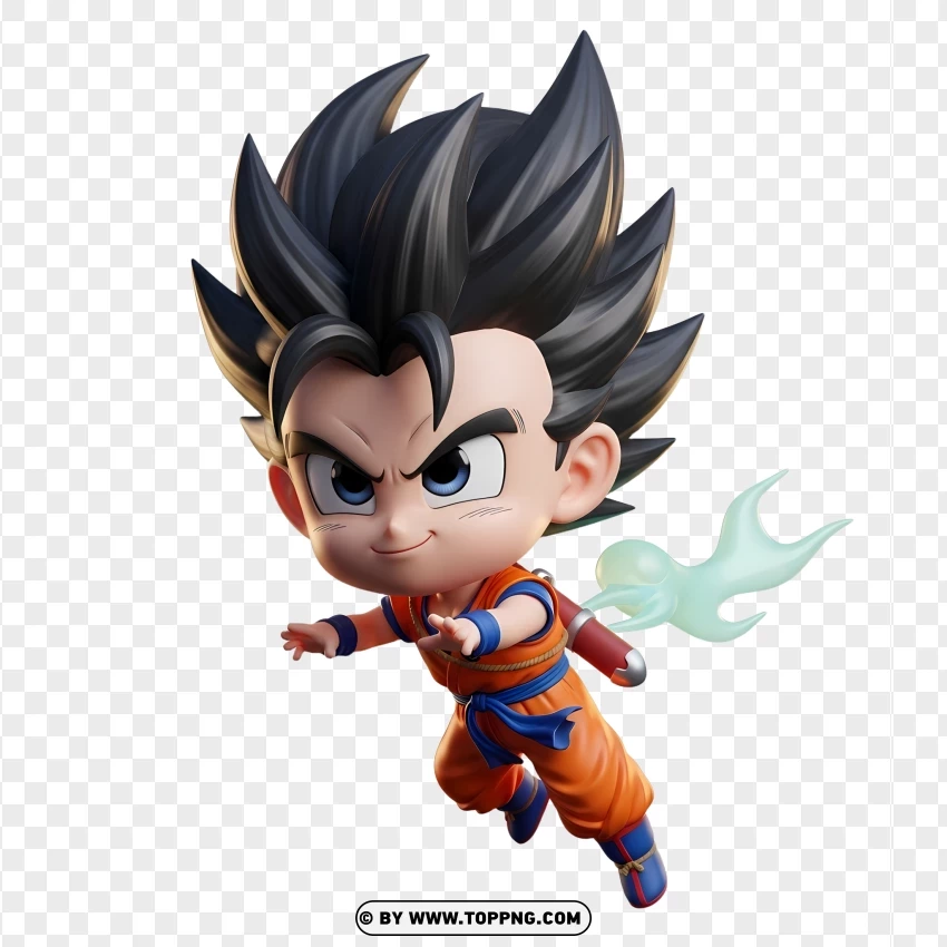 3d Kawaii Goku Dragon Ball Character PNG Transparent Background