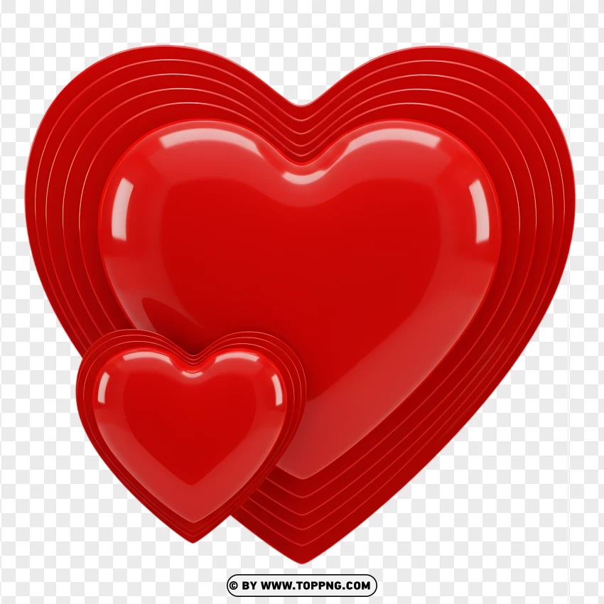 3d Love Hearts Stack Clipart PNG Transparent Background