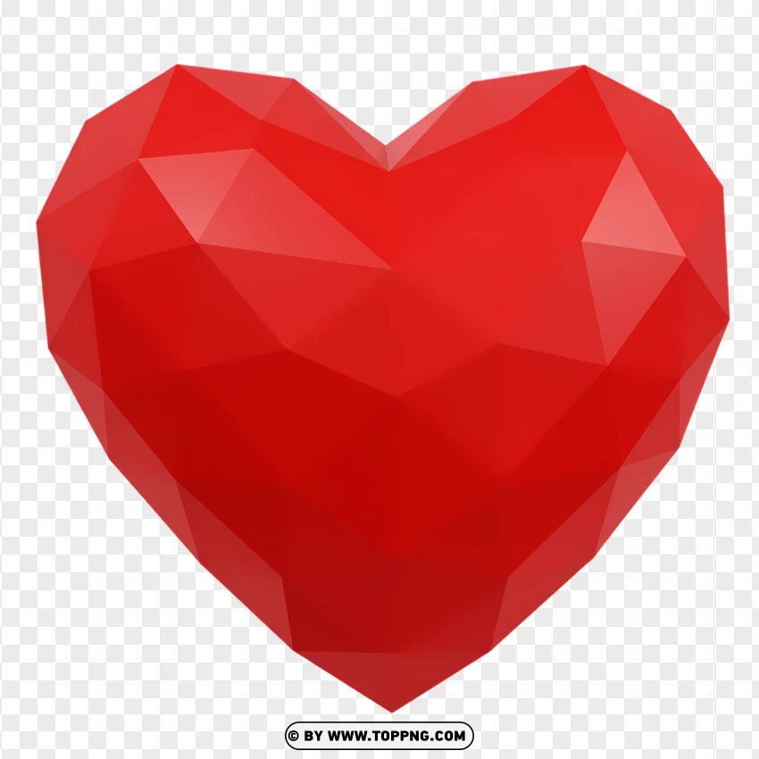 3d Low Poly Love Symbol PNG Transparent Background