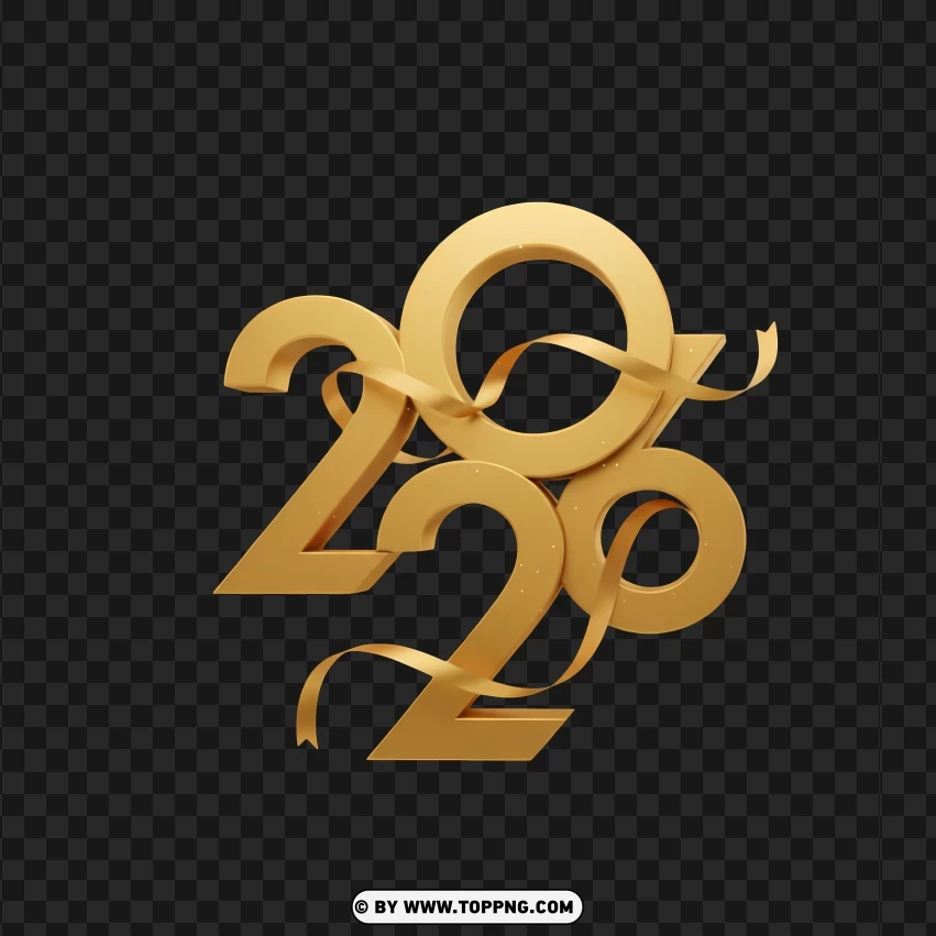 3d Matte Gold 2026 Vertical Layout With Soft Sparkle Glow PNG Transparent Background