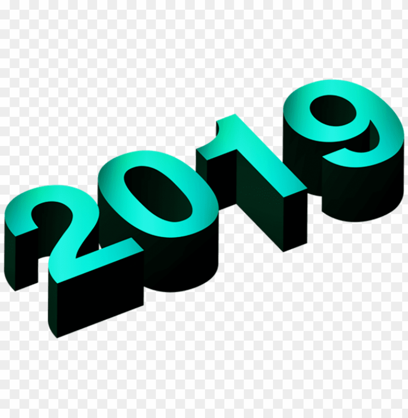 3d numeric 2019 cyan png png images background -  image ID is 37980