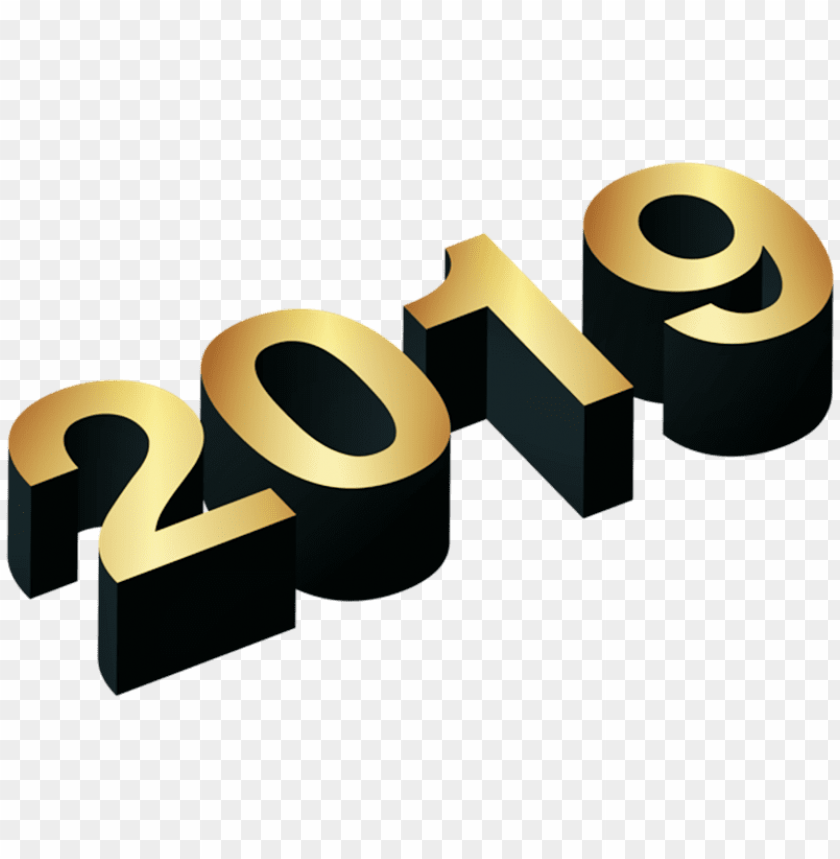 3d numeric 2019 golden png png images background -  image ID is 37970