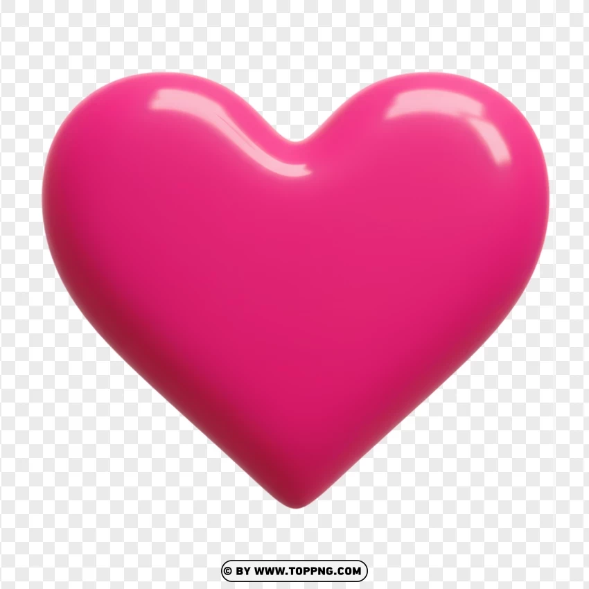 3d Pink Heart Symbol PNG Transparent Background