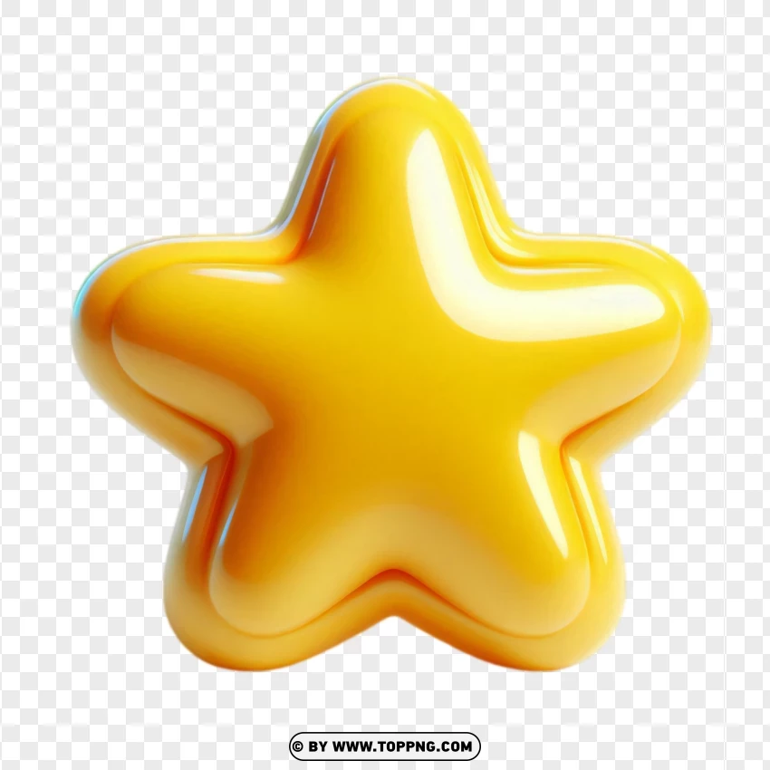 puffy star, yellow star, 3D star, glossy star, star PNG