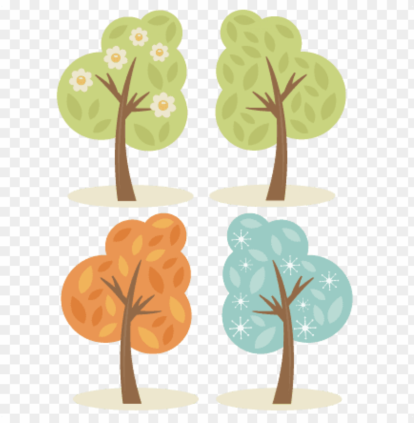 4 Season Trees Svg Cutting Files Spring Tree Svg Summer - Winter Spring Summer Fall PNG Transparent Background