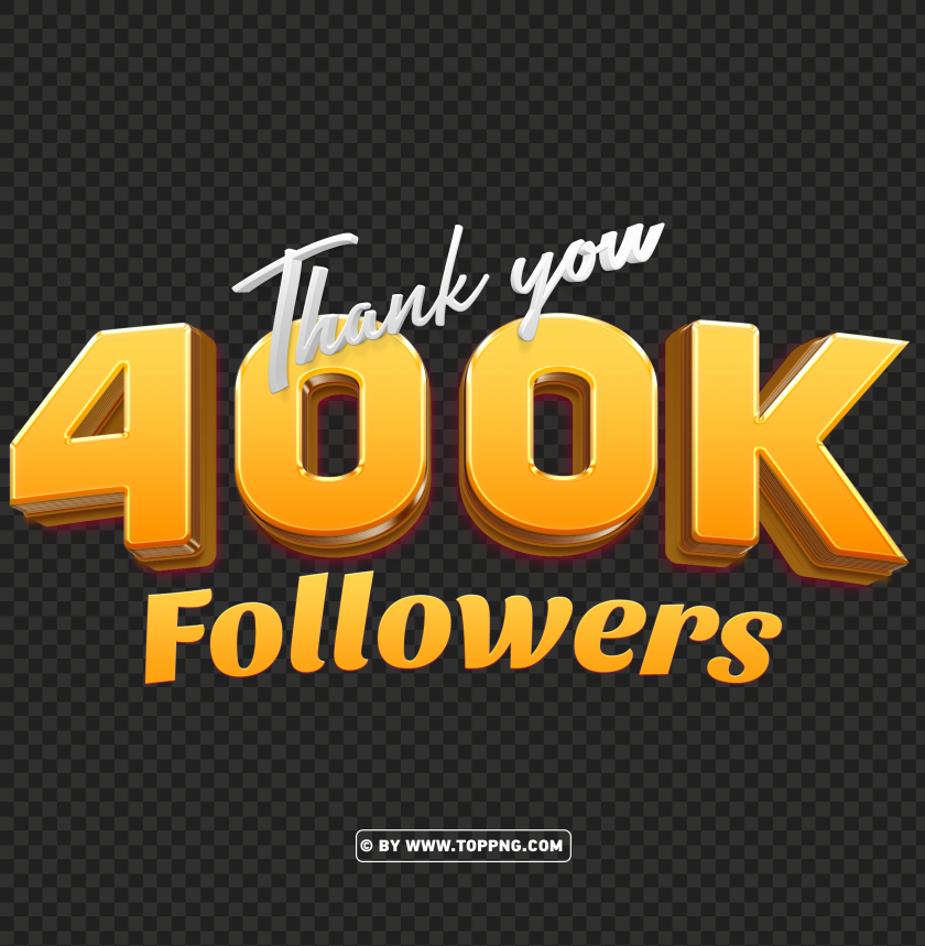 400k Followers Gold Thank You Png Image