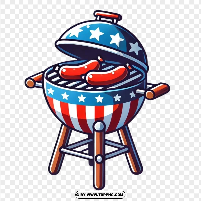 4th July Bbq Grill Clipart Vector PNG Transparent Background