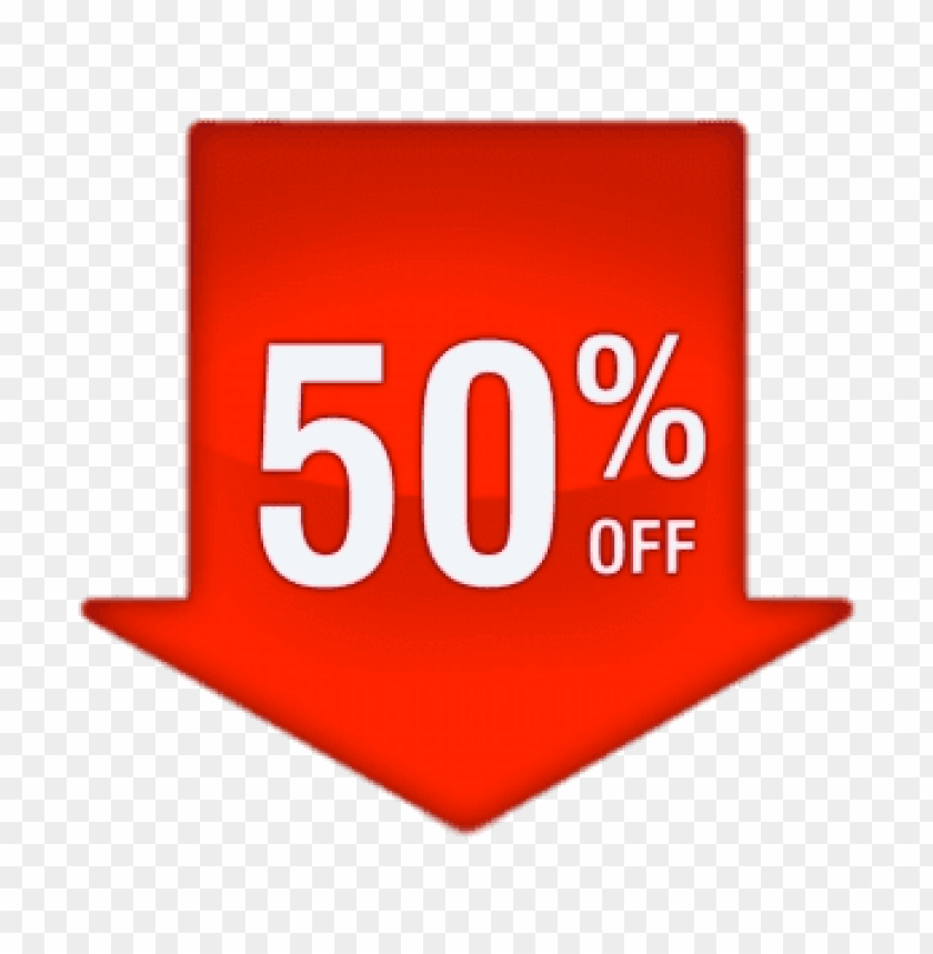 50% discount arrow PNG image with 