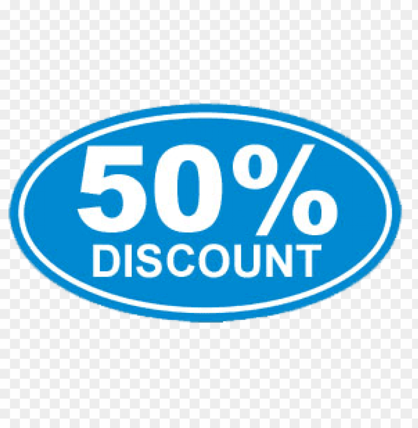 miscellaneous, discount signs, 50% discount blue sticker, 