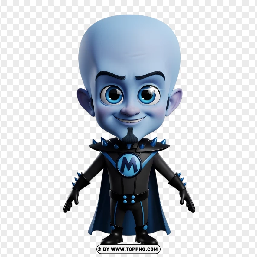 Cute 3d Megamind With Oversized Head PNG Transparent Background