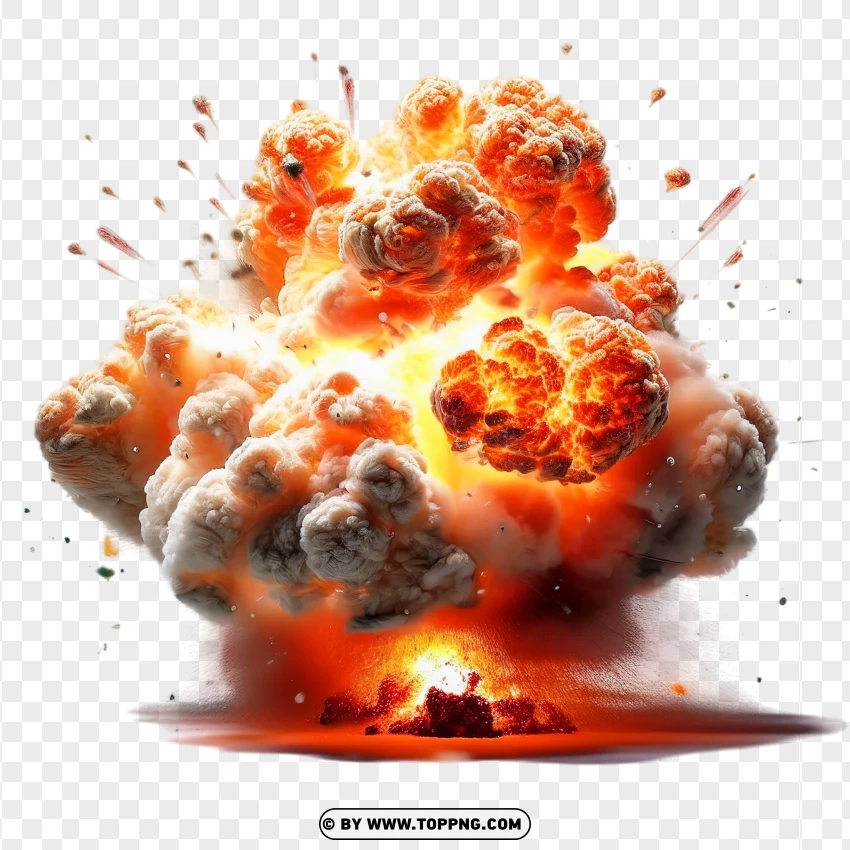 Powerful Explosion With Intense Fire PNG Transparent Background