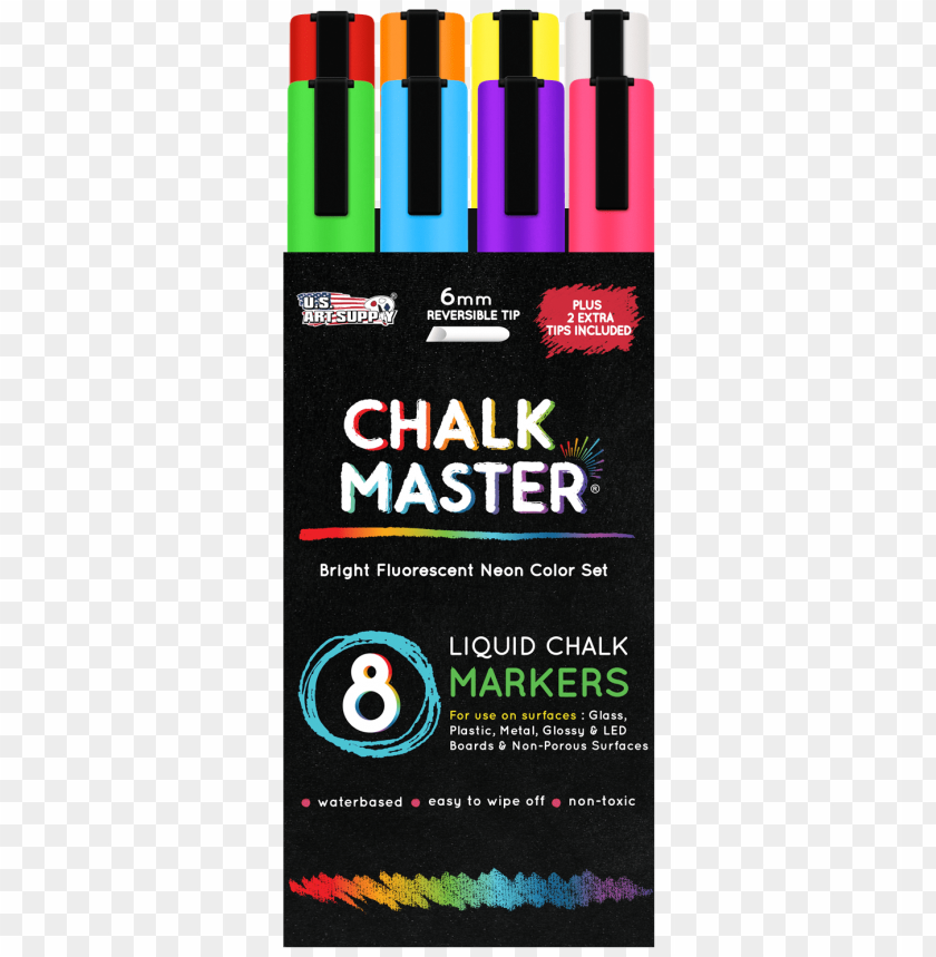 free PNG 8 bright fluorescent neon liquid chalk marker set - liquid chalk markers PNG image with transparent background PNG images transparent