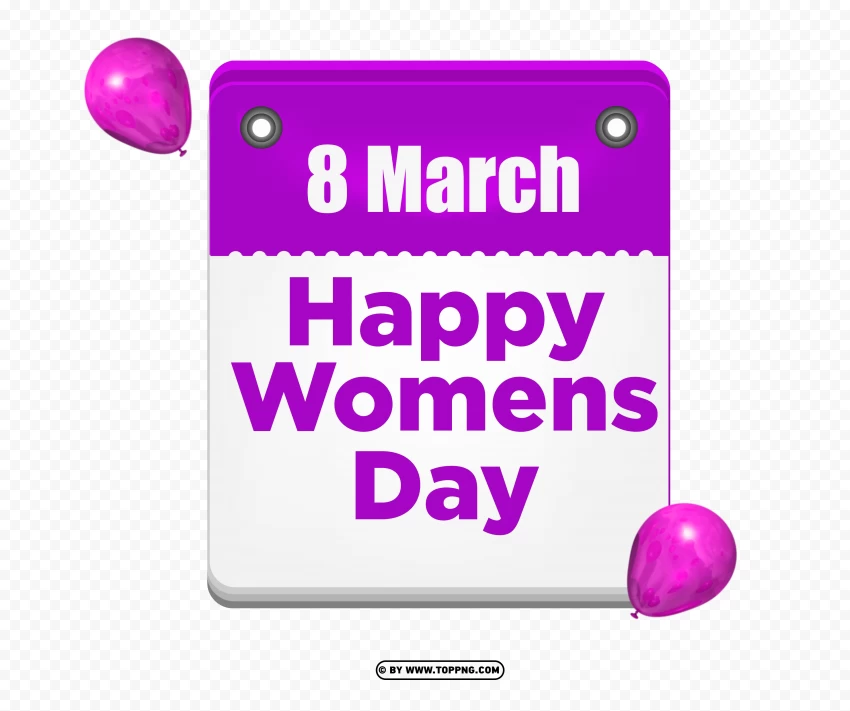 8 March Women's Day Holiday Calendar Png