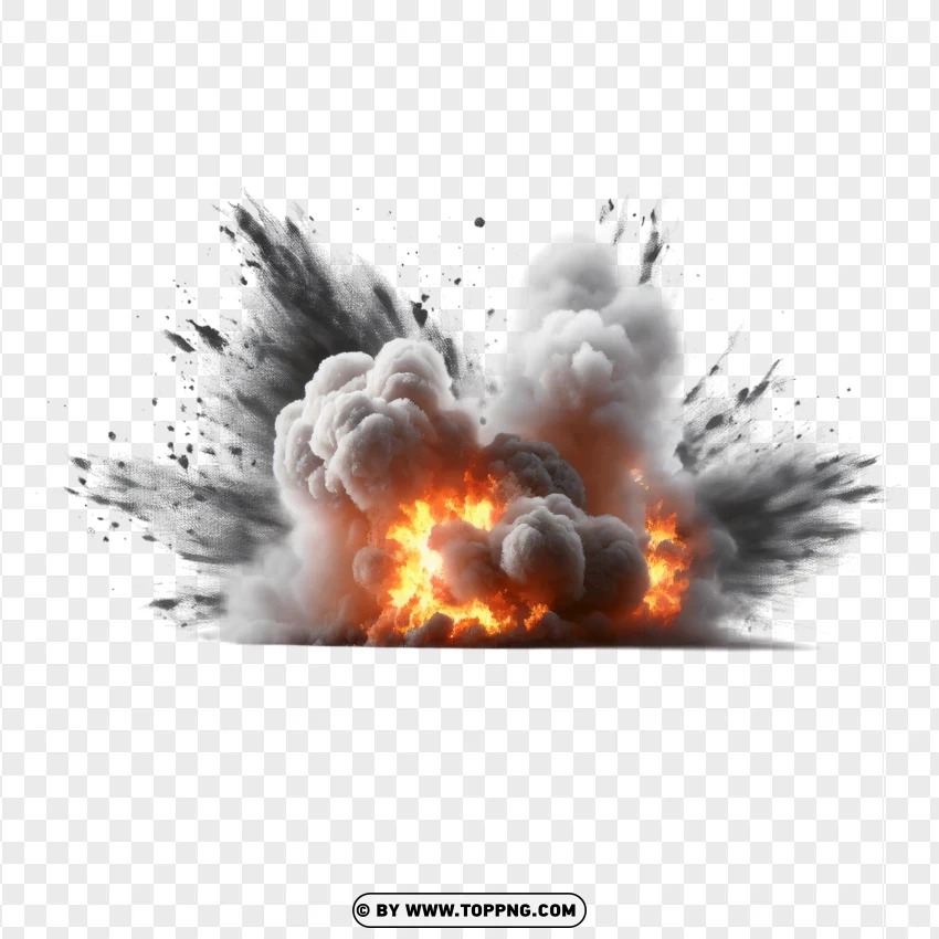 Explosive Burst With Dark Smoke PNG Transparent Background