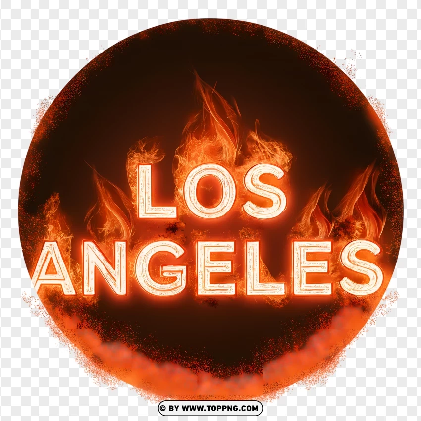 Los Angeles Neon Sign PNG Transparent Background