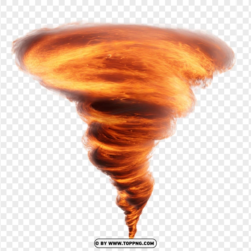 Fire Tornado With Smoke Trails PNG Transparent Background