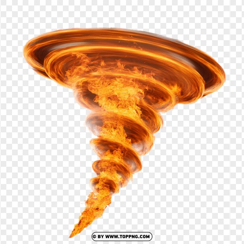 Whirling Fire Tornado Effect PNG Transparent Background