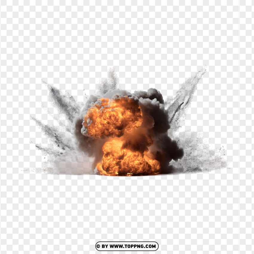 Bright Fireburst With Black Smoke PNG Transparent Background