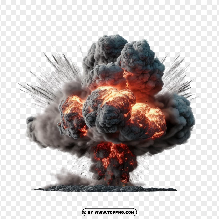 Explosion With Dark Smoke PNG Transparent Background