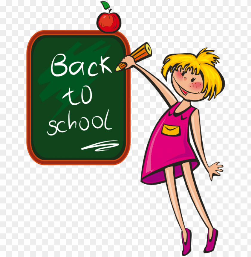 a big welcome back to all students - back to school girls clipart PNG image  with transparent background | TOPpng