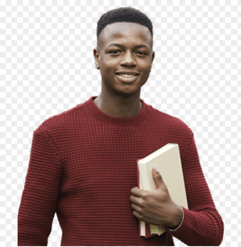 a picture of an african american student holding books ma PNG transparent with Clear Background ID 178649