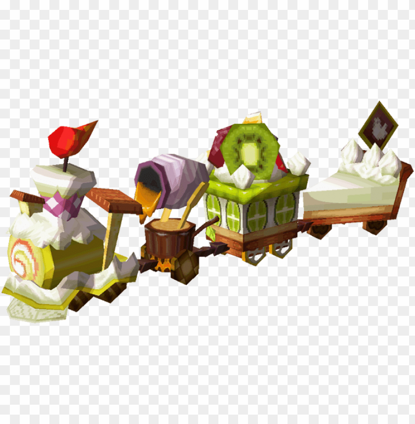 a pixel sprite of the dessert train from the legend - zelda spirit tracks train parts, dessert