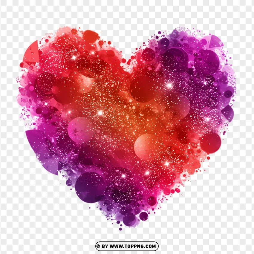 Abstract Colorful Heart Clipart PNG Transparent Background