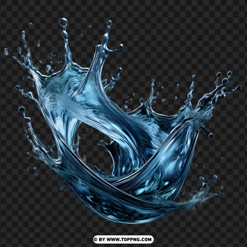 Abstract Fresh Water Spray Effect PNG Transparent Background