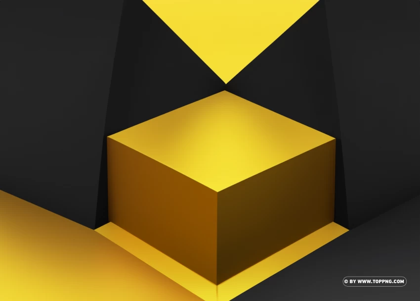 Abstract Polygon Background In Black And Gold Color